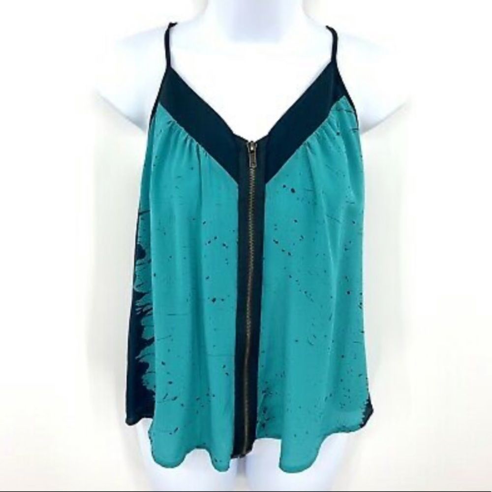 Silk T-Strap Cami w/ Full Zipper Front